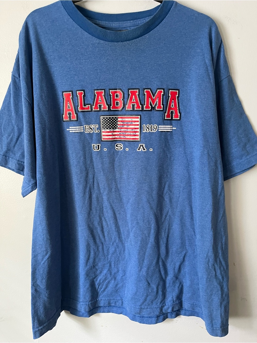 Alabama Vintage Y2K T-shirt Mens Size XL Blue July 4th American Flag USA